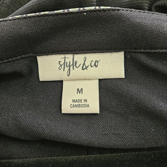 Style And Company Long Sleeve Black Paisley Dress Size Medium, Boho, Peasant - Picture 5 of 6